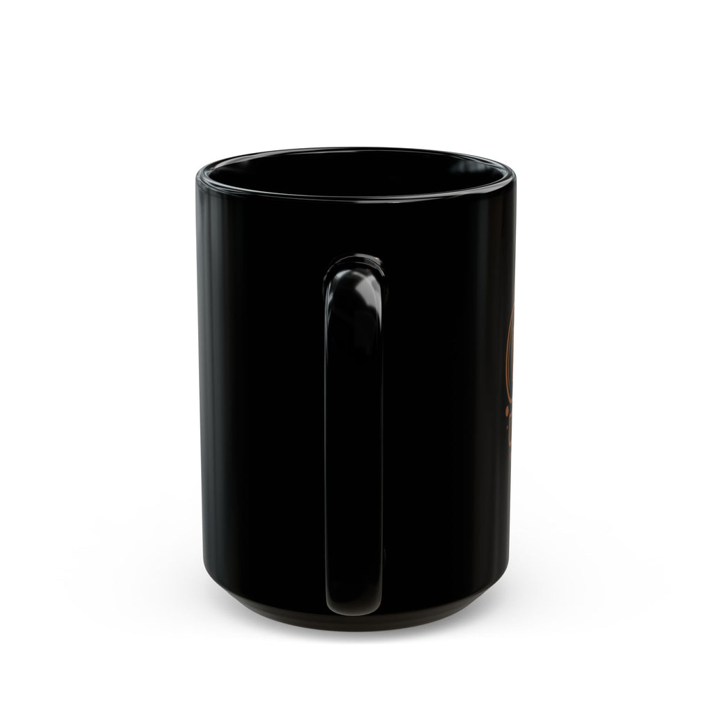 Black Ceramic Mug — "A Yawn Is a Silent Scream for Coffee" | Funny Coffee Cup, Gothic Orange Typographic Design (11oz & 15oz)