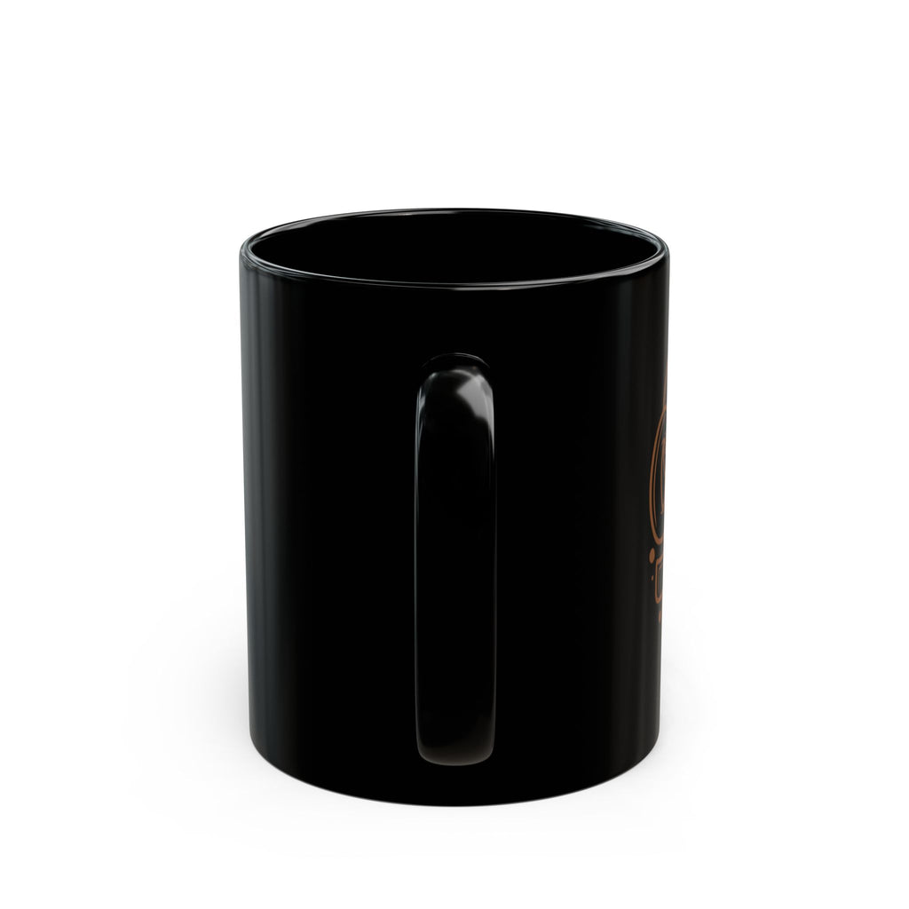 Black Ceramic Mug — "A Yawn Is a Silent Scream for Coffee" | Funny Coffee Cup, Gothic Orange Typographic Design (11oz & 15oz)