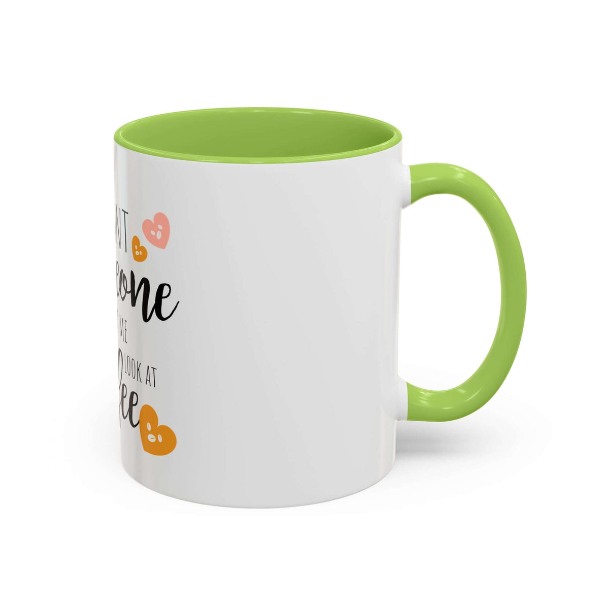 Ceramic mug with funny coffee quote and stylish accent design