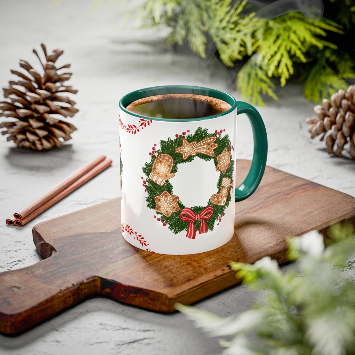 Christmas Wreath Gingerbread Mug (11oz)
