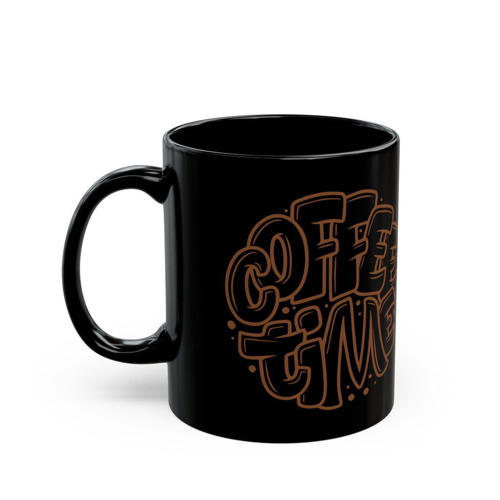 Black Ceramic Mug — "A Yawn Is a Silent Scream for Coffee" | Funny Coffee Cup, Gothic Orange Typographic Design (11oz & 15oz)