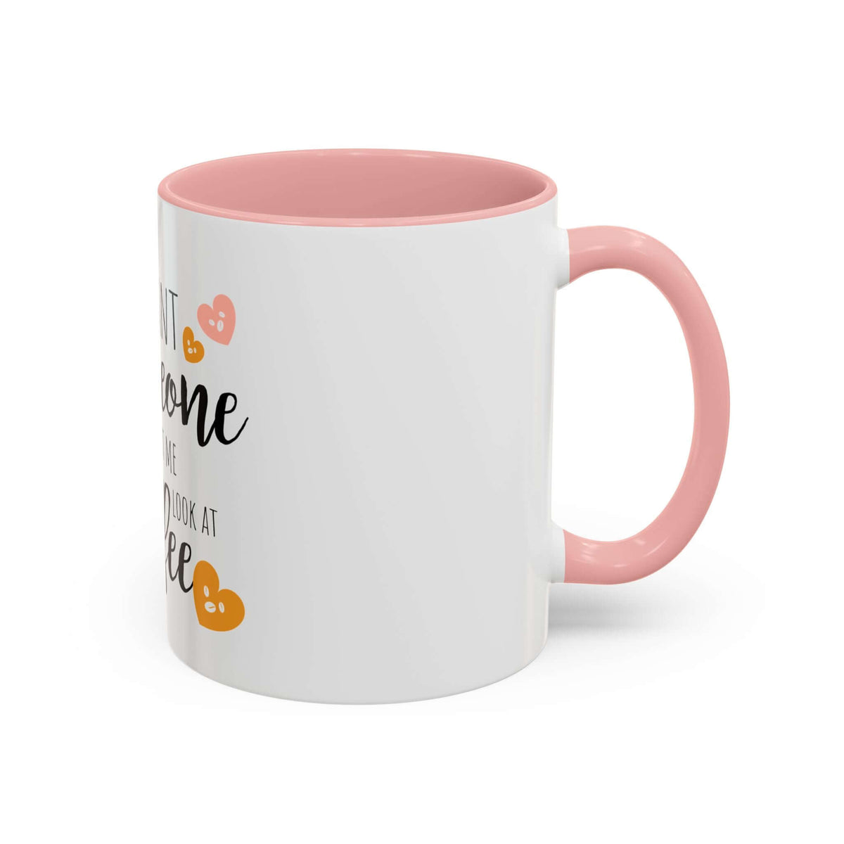 Ceramic mug with funny coffee quote and stylish accent design