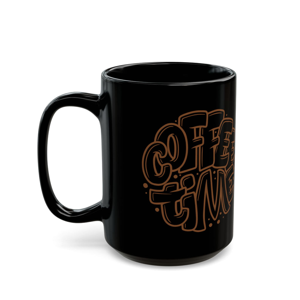 Black Ceramic Mug — "A Yawn Is a Silent Scream for Coffee" | Funny Coffee Cup, Gothic Orange Typographic Design (11oz & 15oz)