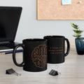 Black Ceramic Mug — "A Yawn Is a Silent Scream for Coffee" | Funny Coffee Cup, Gothic Orange Typographic Design (11oz & 15oz)